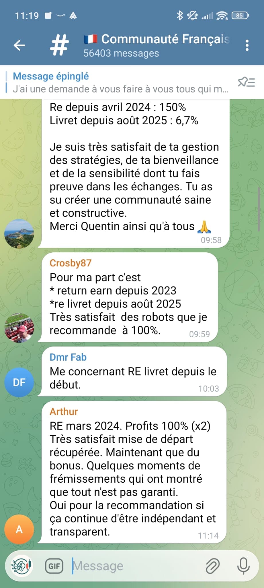 Échange d'expériences dans la communauté Returnearn