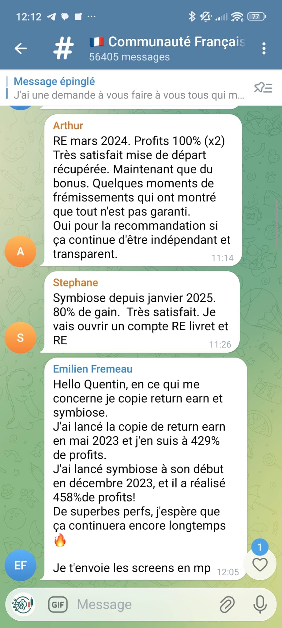 Entraide entre investisseurs dans la communauté Returnearn